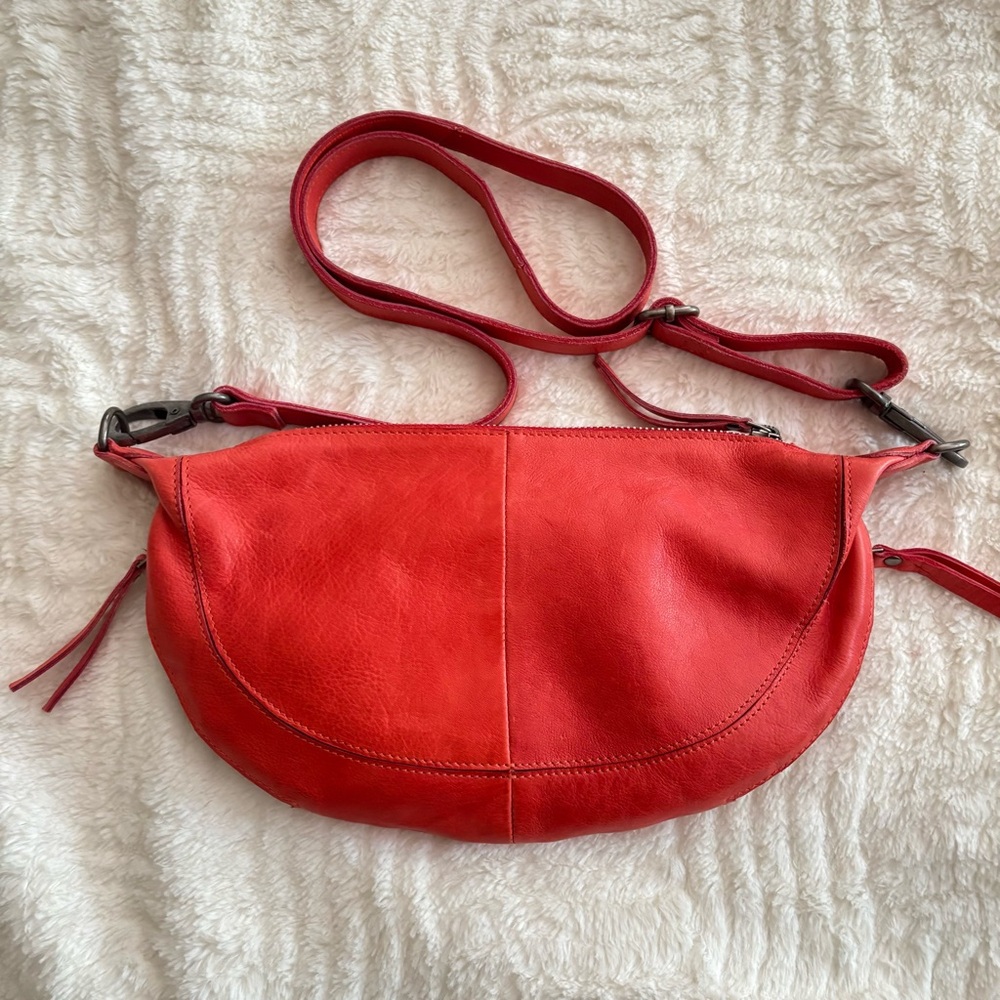 Latico Crosby Leather Sling/Crossbody in Red